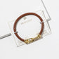 Braided Leather Horseshoe Bracelet
