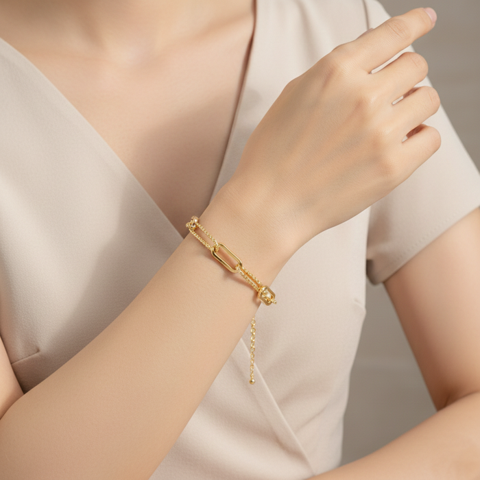 Modern Multi-Link Mixed Texture Chain Bracelet