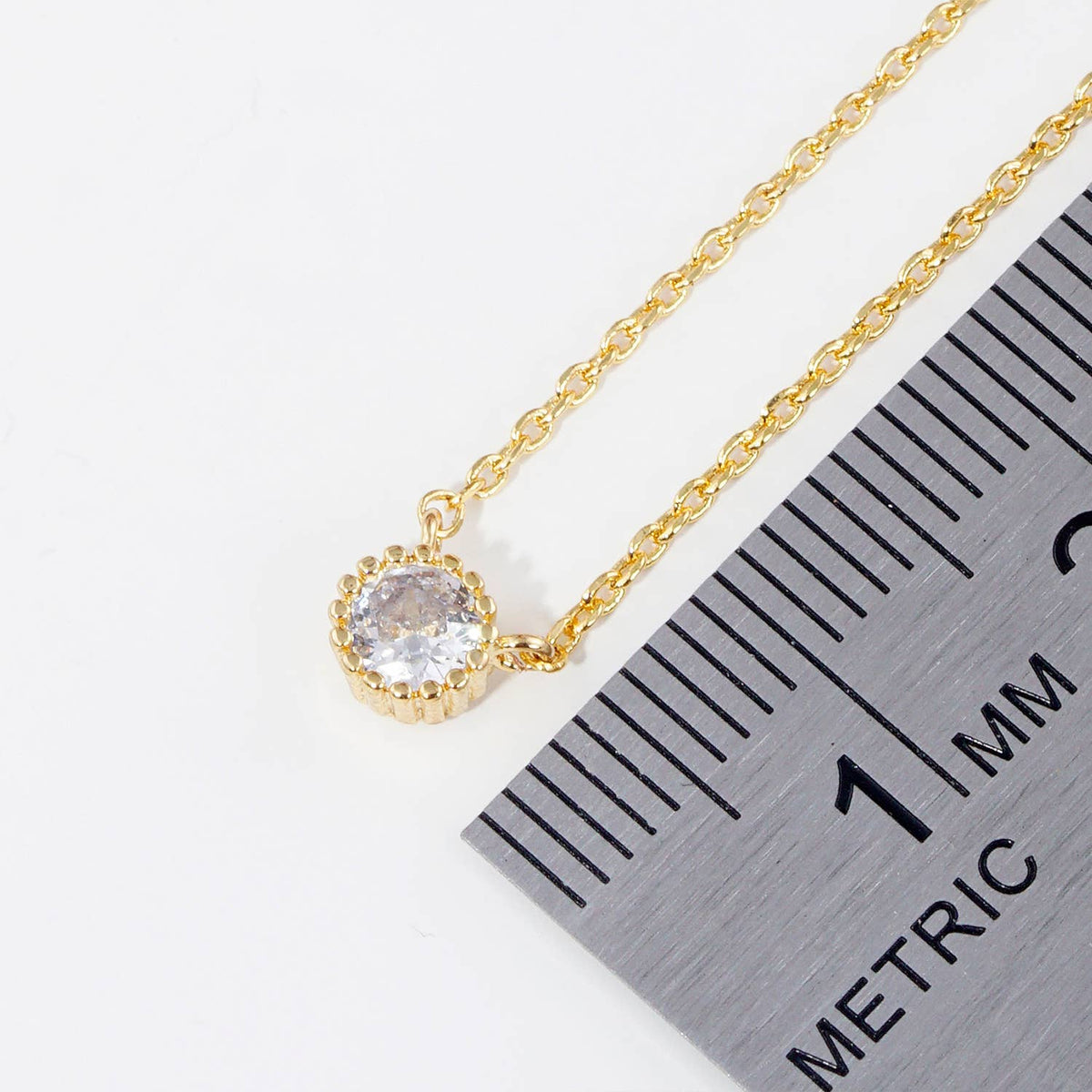 Minimalist Solitaire Cubic Zirconia Pendant Necklace