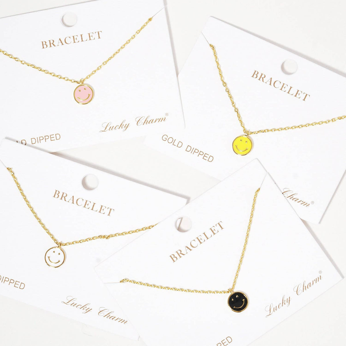 Gold Plated Smiley Face Chain Bracelet
