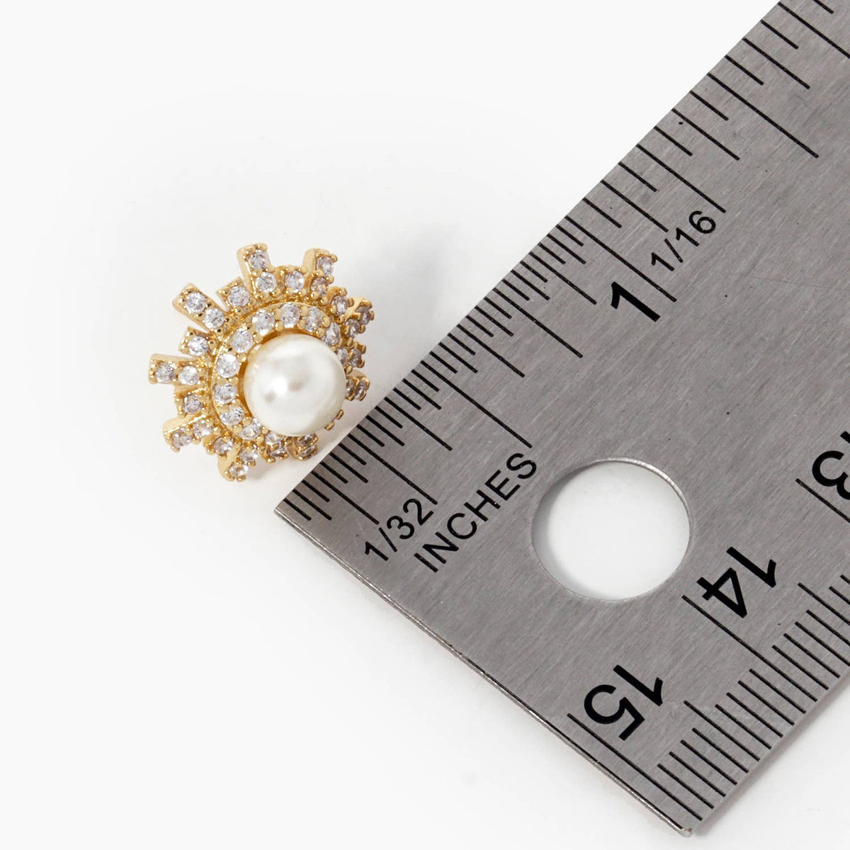 Freshwater Pearl Sunburst Stud Earrings