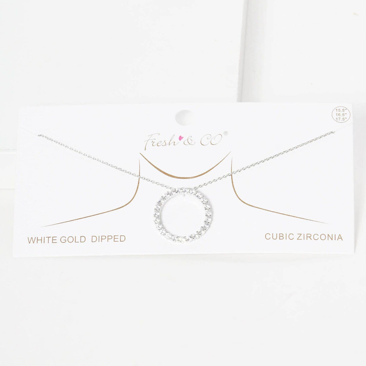 Gold Cubic Eternity Circle Necklace