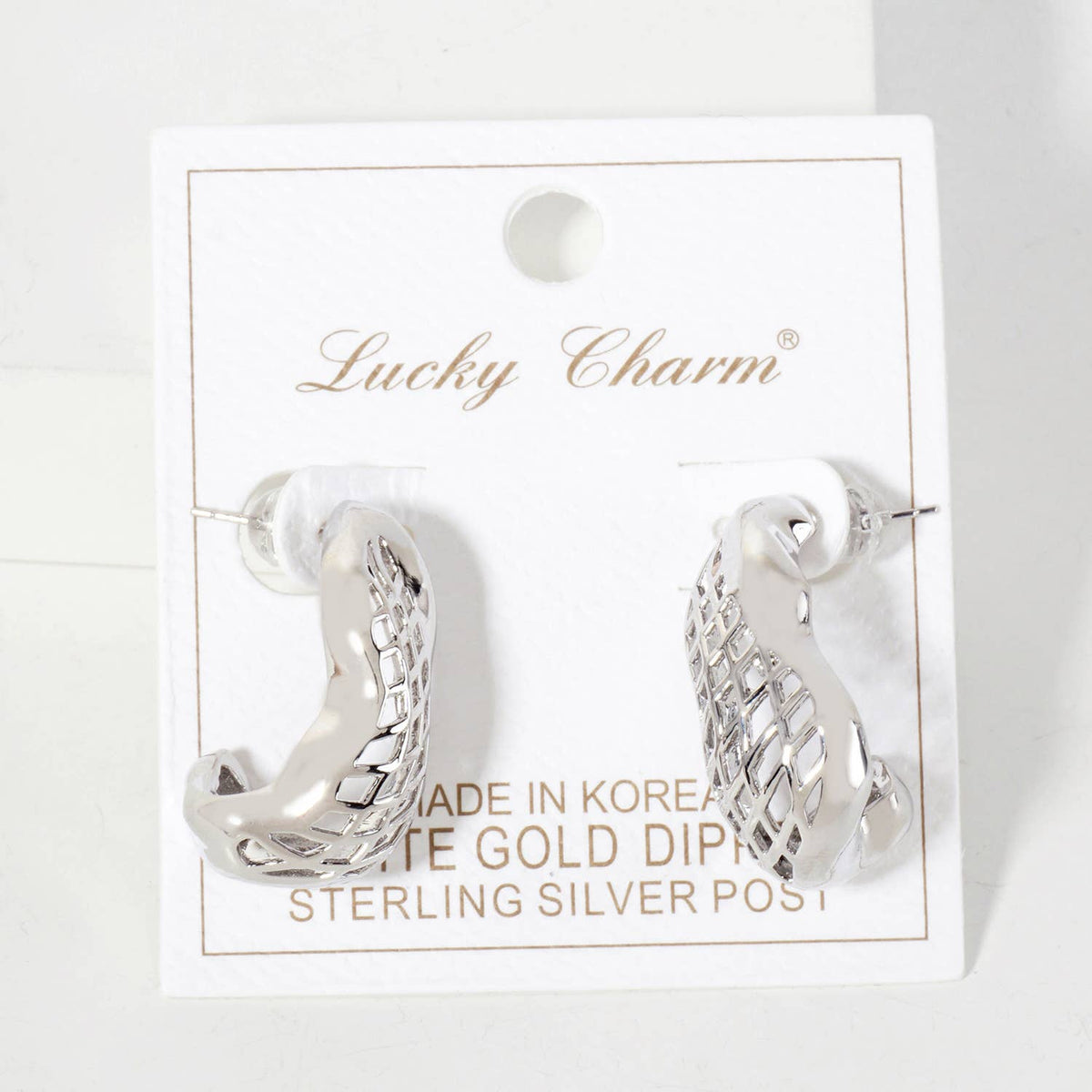 Filigree 25mm Organic-Shaped Hoop Earrings
