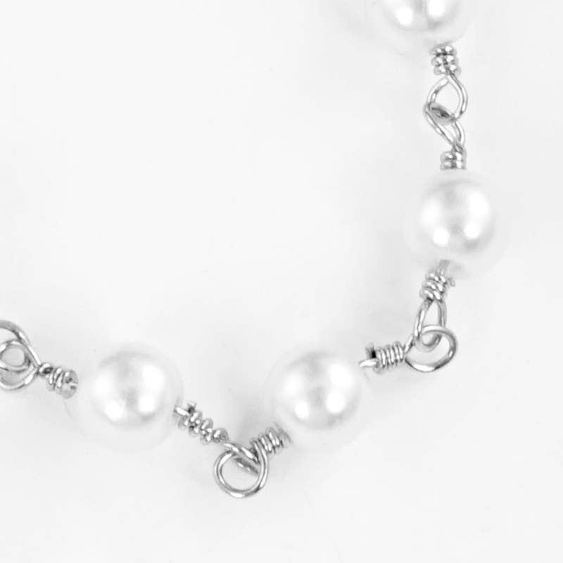 Dainty Pearl Station Choker Necklace
