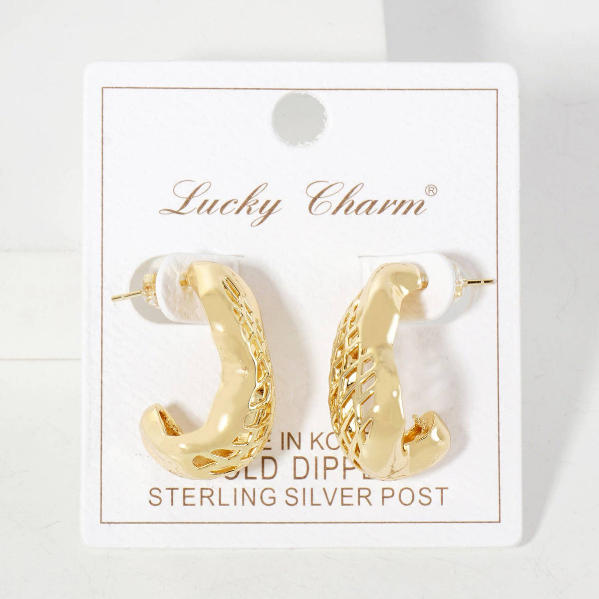 Filigree 25mm Organic-Shaped Hoop Earrings