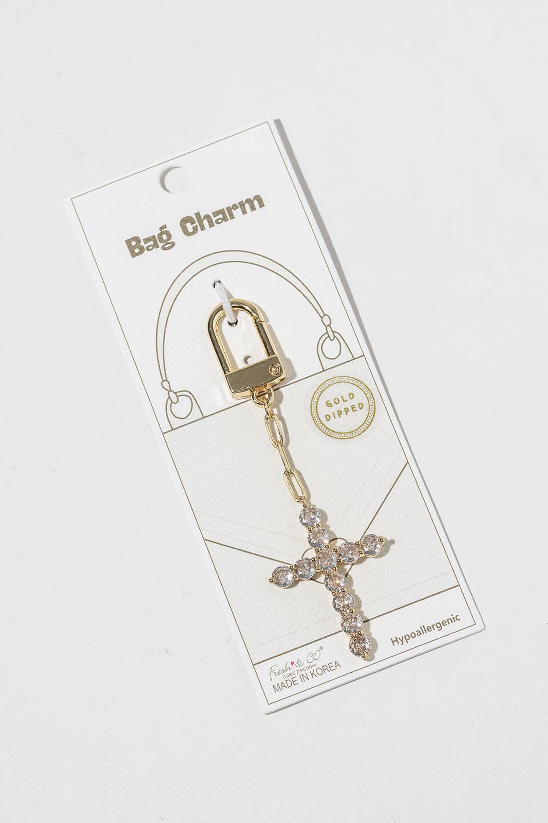 Crystal Cross Bag Charm
