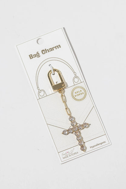 Crystal Cross Bag Charm