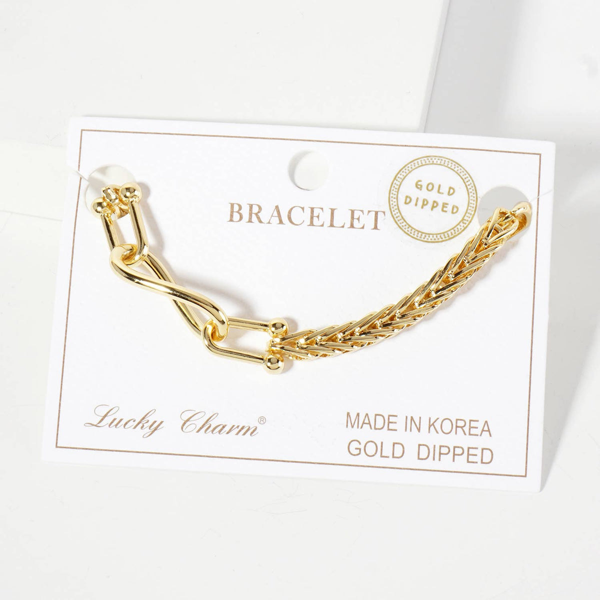 Interlocking Oval and HardWear Links Wheat-Chain Bracelet