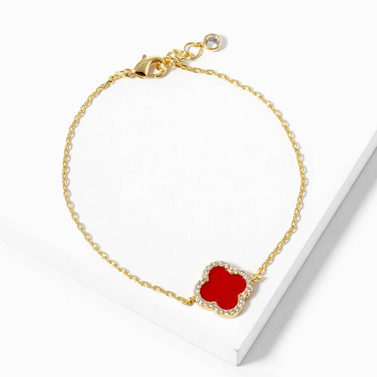 Mother of Pearl Clover Charm Bracelet
