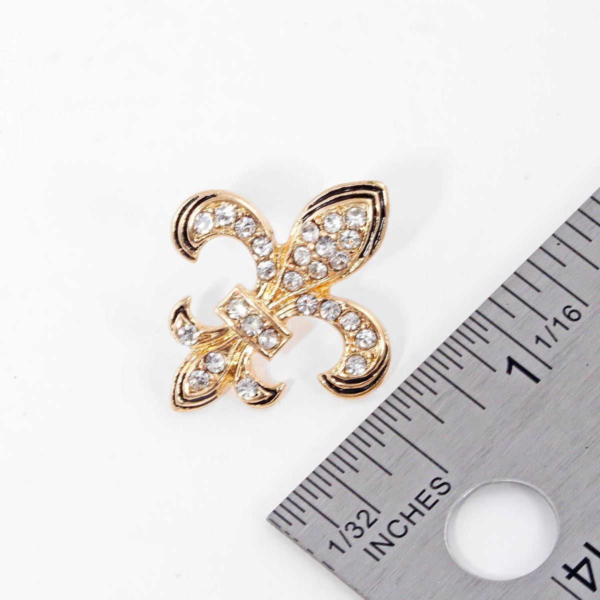 Gold Plated Cubic Fleur De Lis Earrings