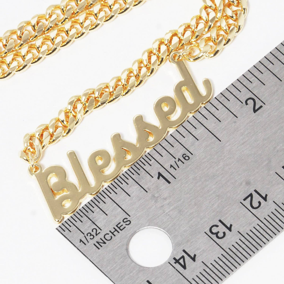 Gold Plated Cuban Link BLESSED Necklace