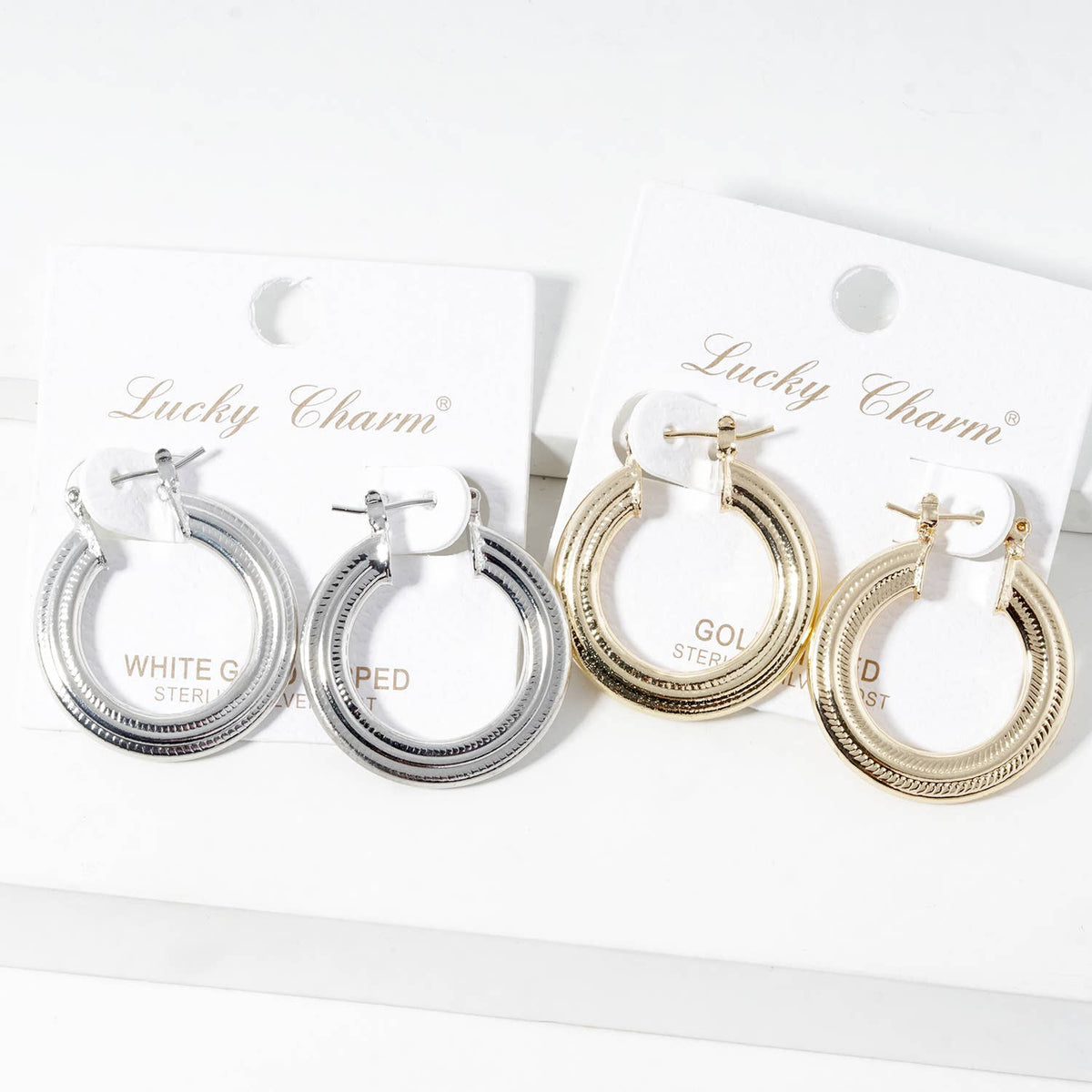 Geometric Spiral Grid Hoop Earrings
