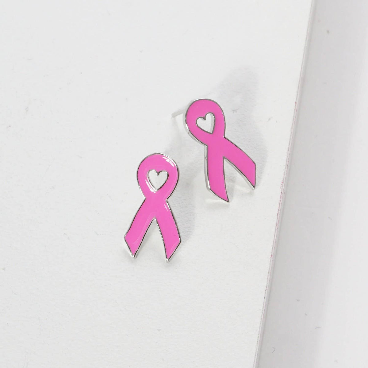 Breast Cancer Awareness Ribbon Earrings