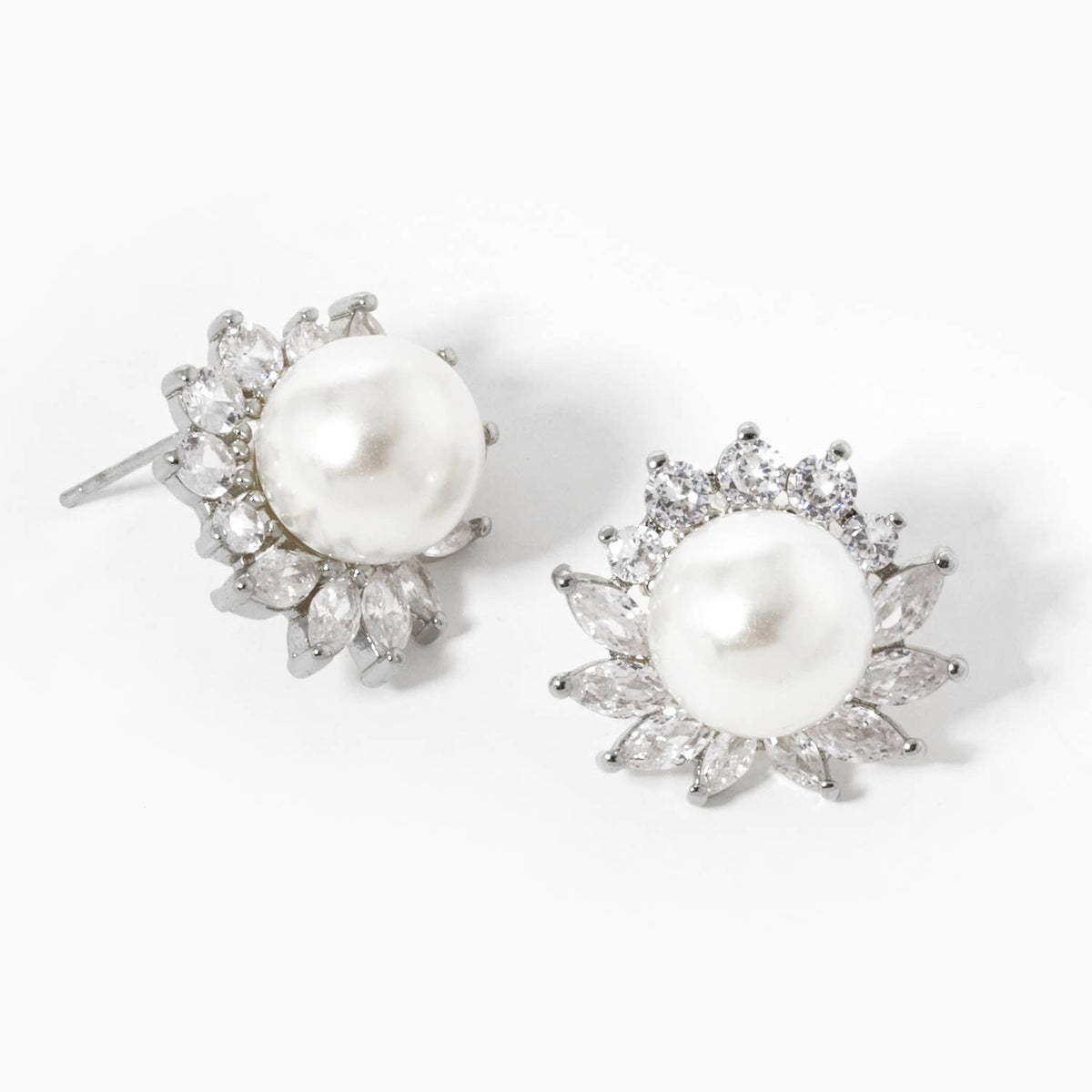 Freshwater Pearl Halo Stud Earrings