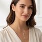 Minimalist Pave CZ Disc and Cross Y-Necklace