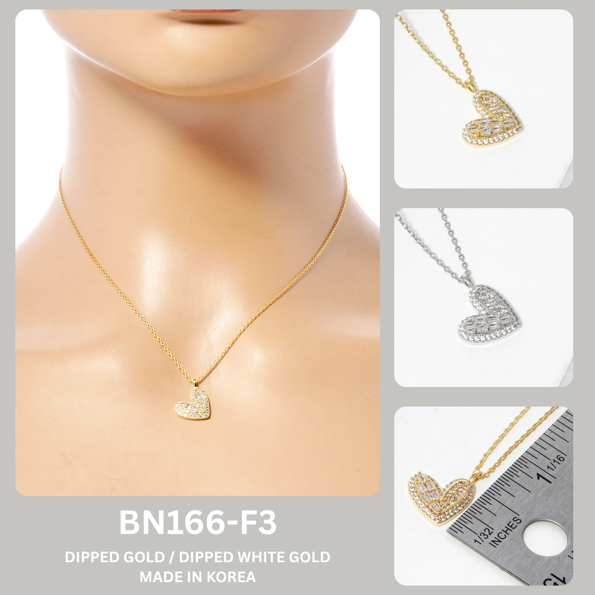 Elegant Pave Cubic Zirconia Heart Pendant Necklace