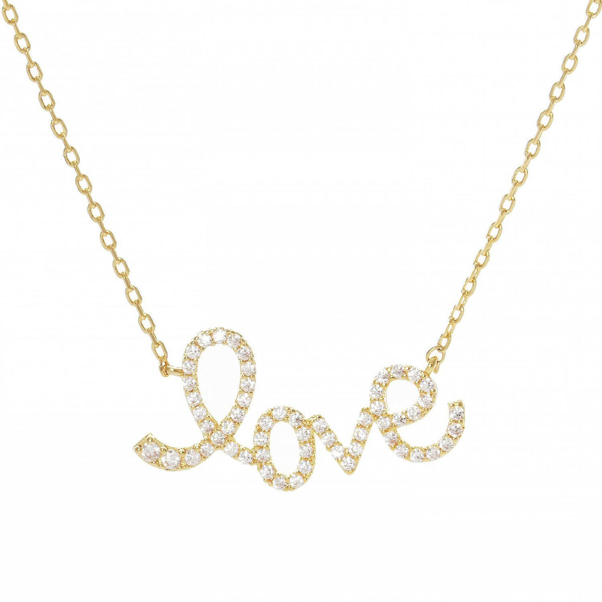 Gold Plated Cursive Love Necklace