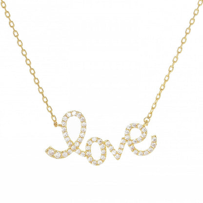 Gold Plated Cursive Love Necklace