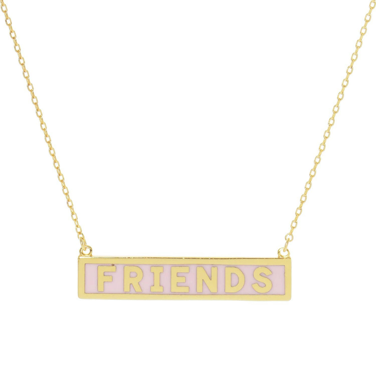 Gold Plated Mini Bar FRIENDS Necklace