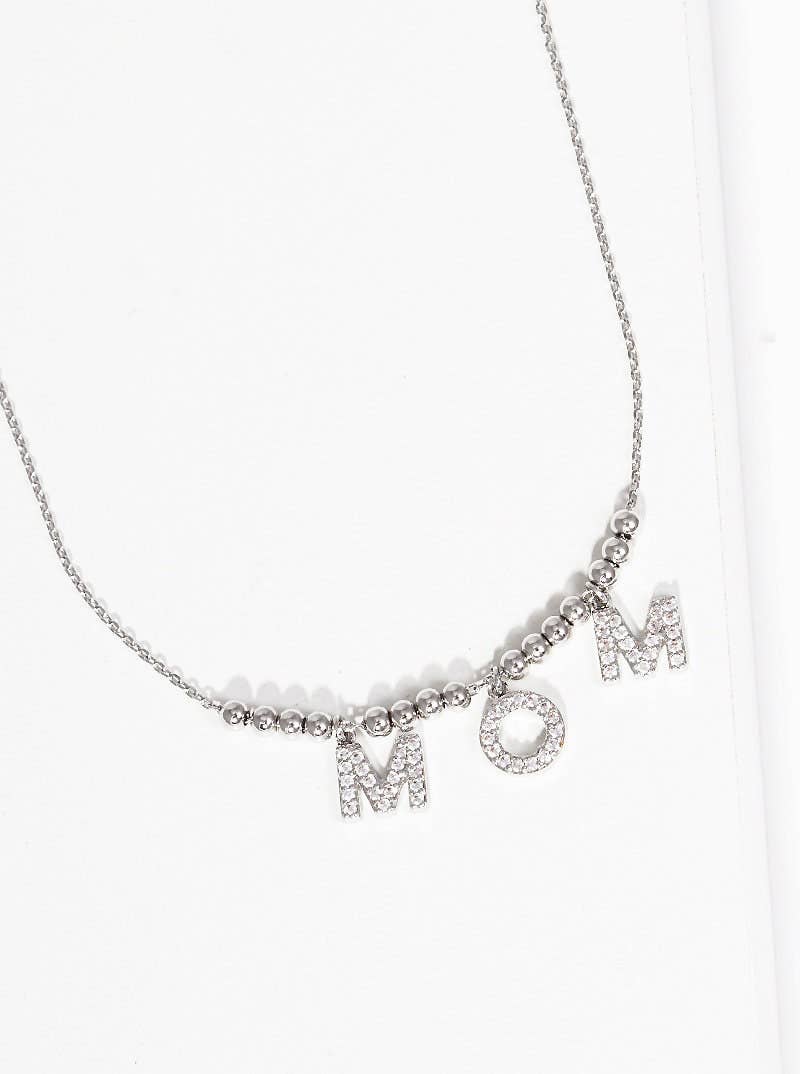 Gold Cubic Mom Beaded Necklace