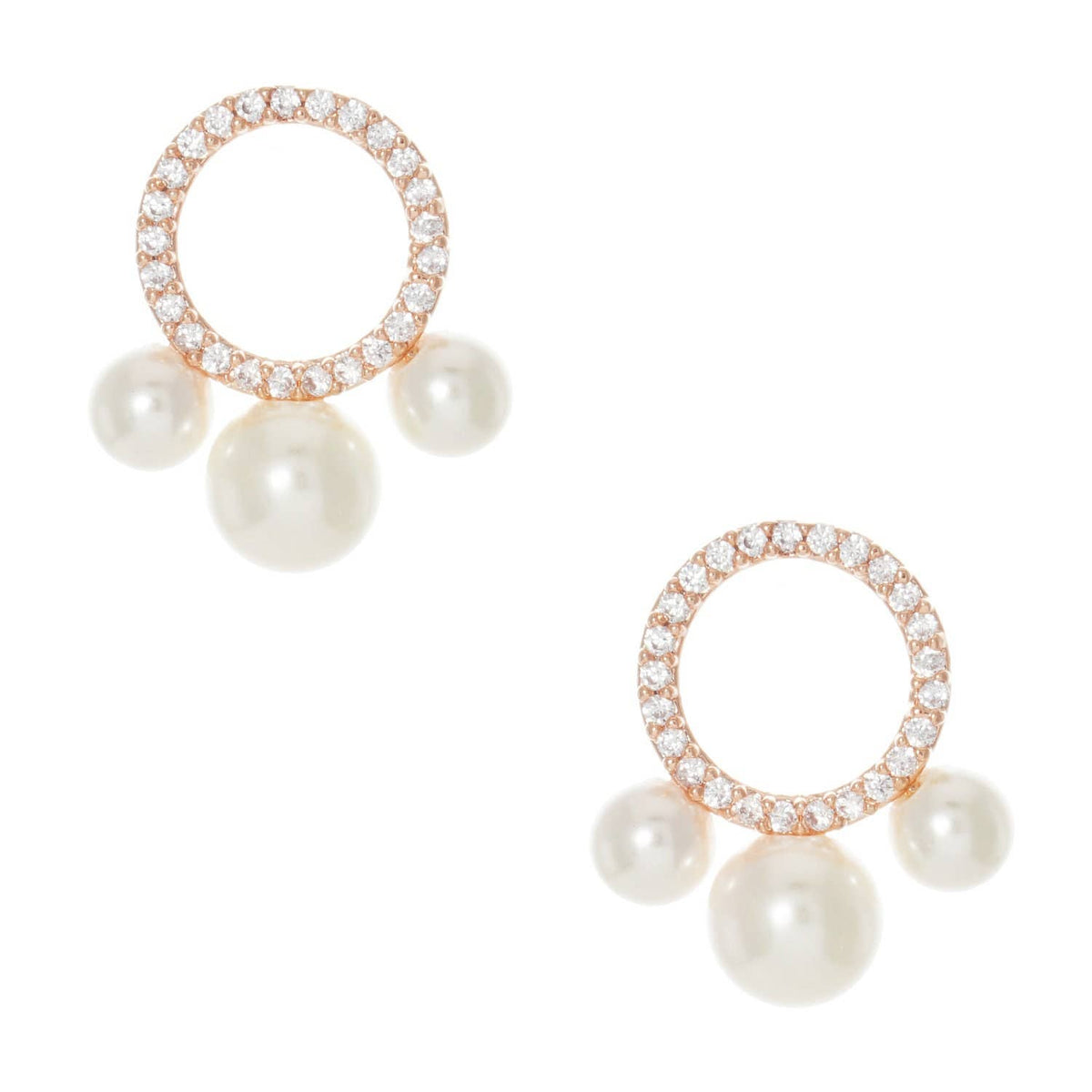Gold Pearl Drop Huggie Earrings