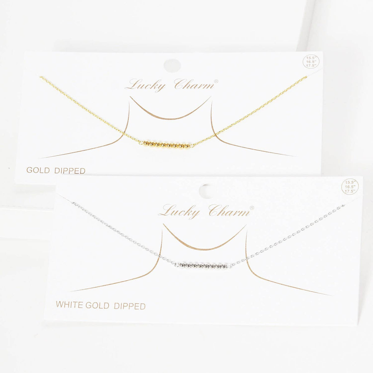 Gold Plated Beaded Bar Necklace