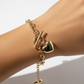 Chunky Chain Heart Bracelet with Magnetic Easy-Clasp