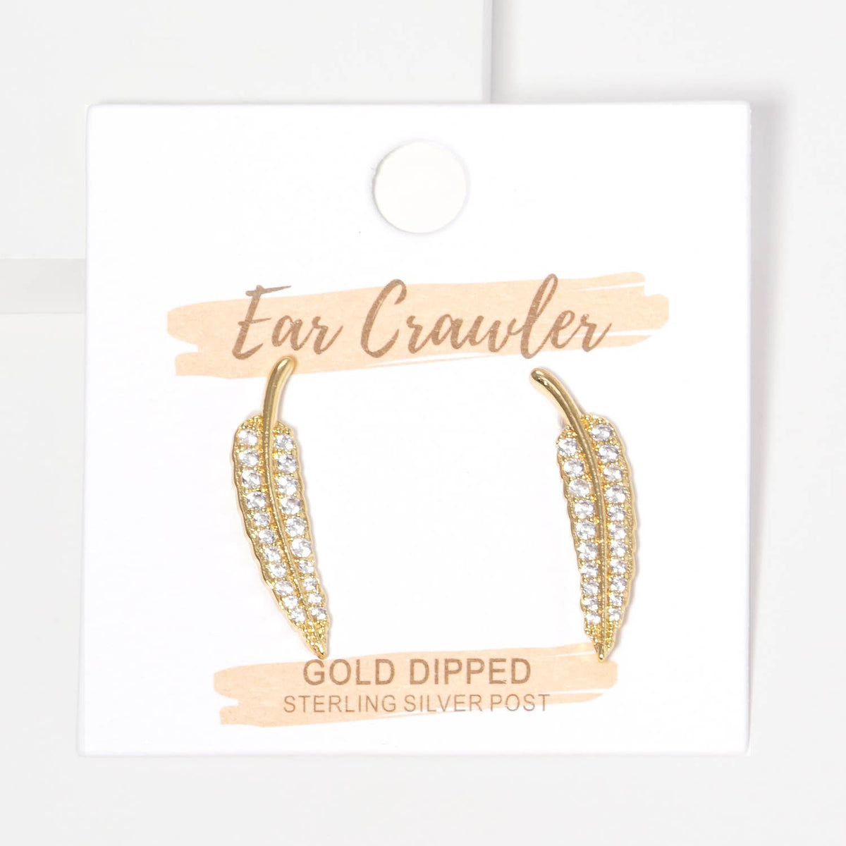 Gold Dipped Elegant Leaf Stud Earrings