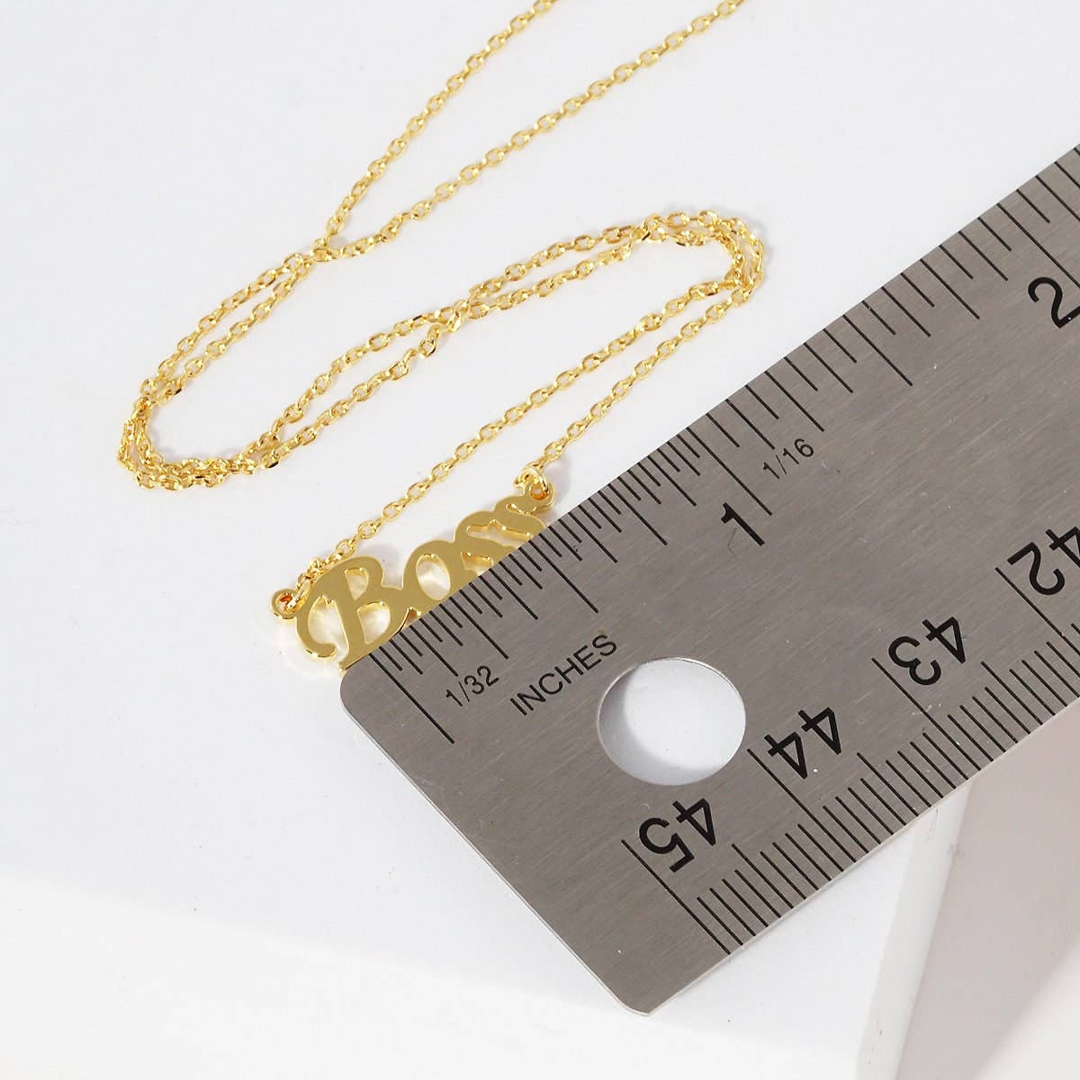 Gold Plated Letter BOSS Necklace
