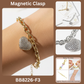 Pave Heart Charm Link Bracelet with Magnetic Clasp