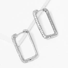 Gold Rectangular Shaped Huggie Earrings
