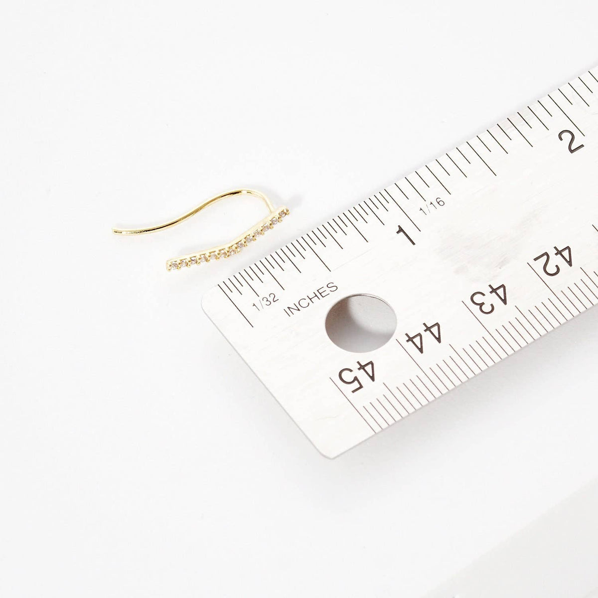 Gold Mini Threader Ear Climber Earrings