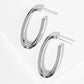 30mm Oval Hoop Earrings / 18K Gold Dipped