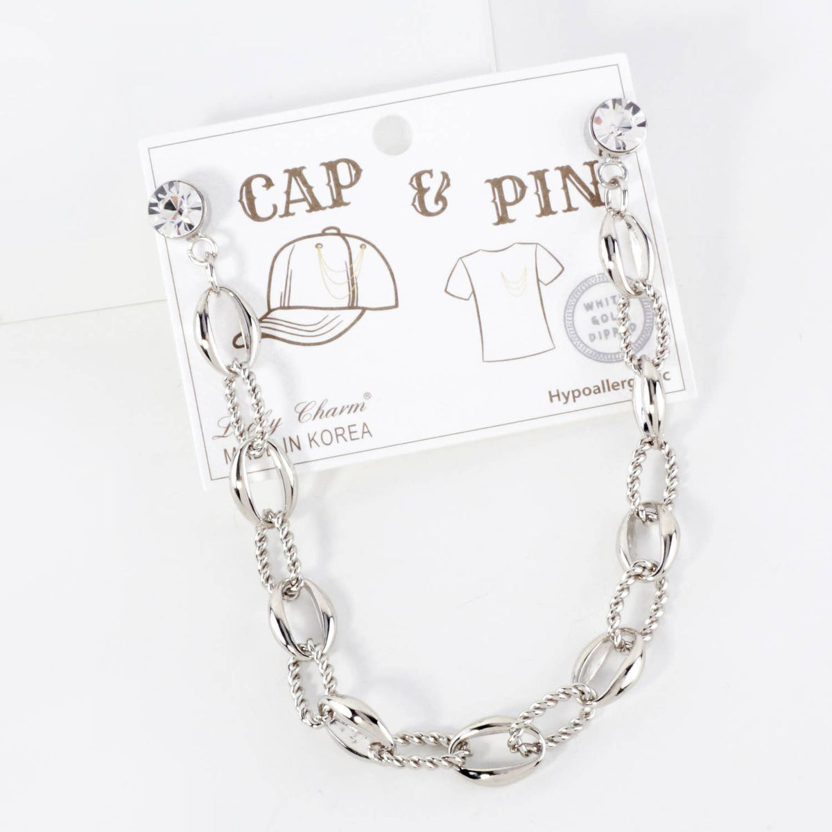 Lucky Charm Crystal Cap & Pin Chain Accessory