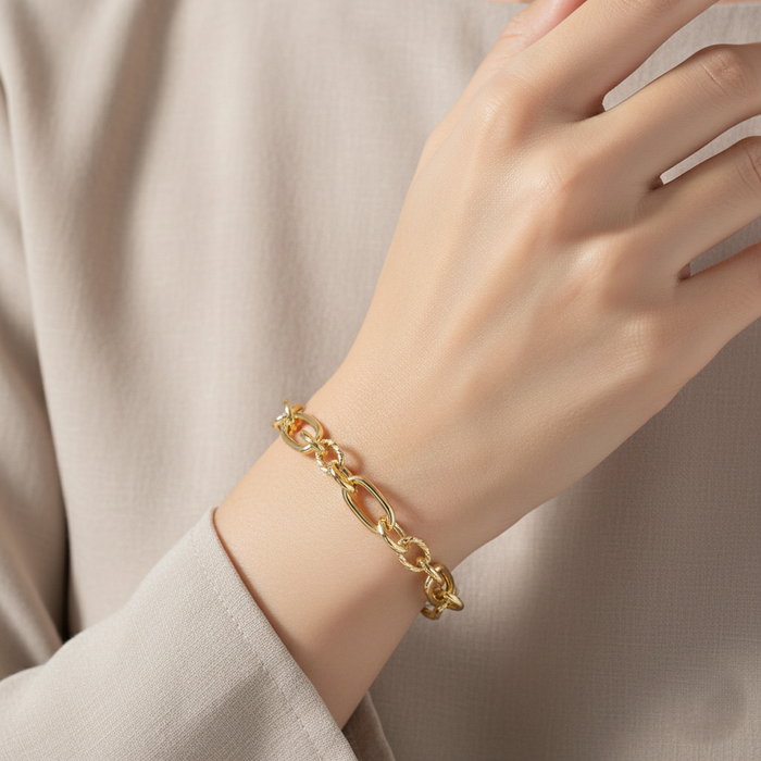 18K Gold Dipped Link Chain Bracelet