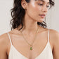 Birthstone Pendant Necklace – Gold-Dipped Ball Chain