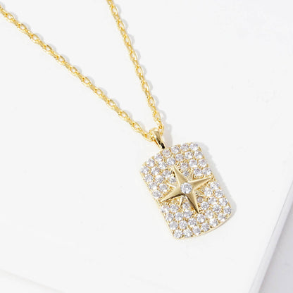 Gold Plated Pave Star Necklace