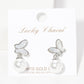 Gold Freshwater Pearl Butterfly Drop Earrings