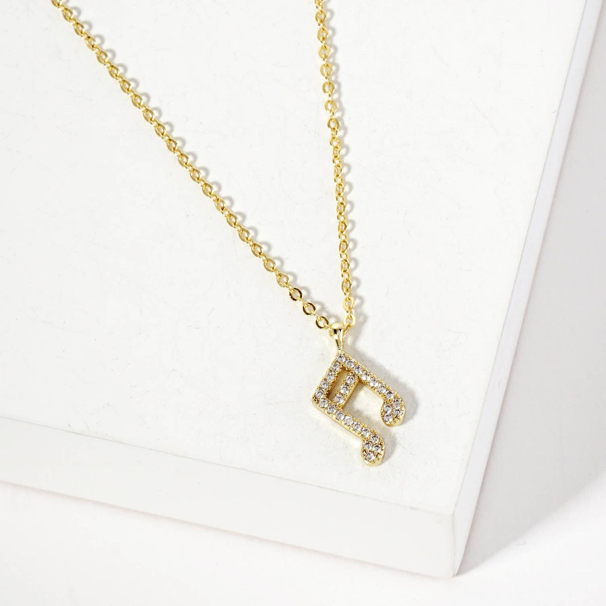 Musical-Note Pendant 18K-Gold-Dipped Necklace