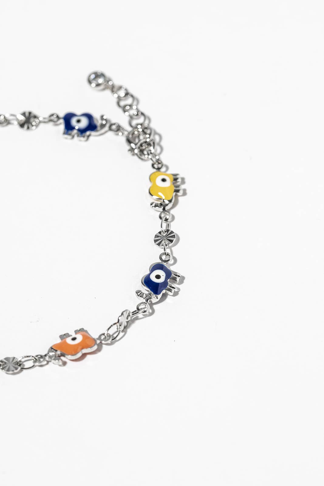 Multi-Color Enamel Elephant Charm Bracelet