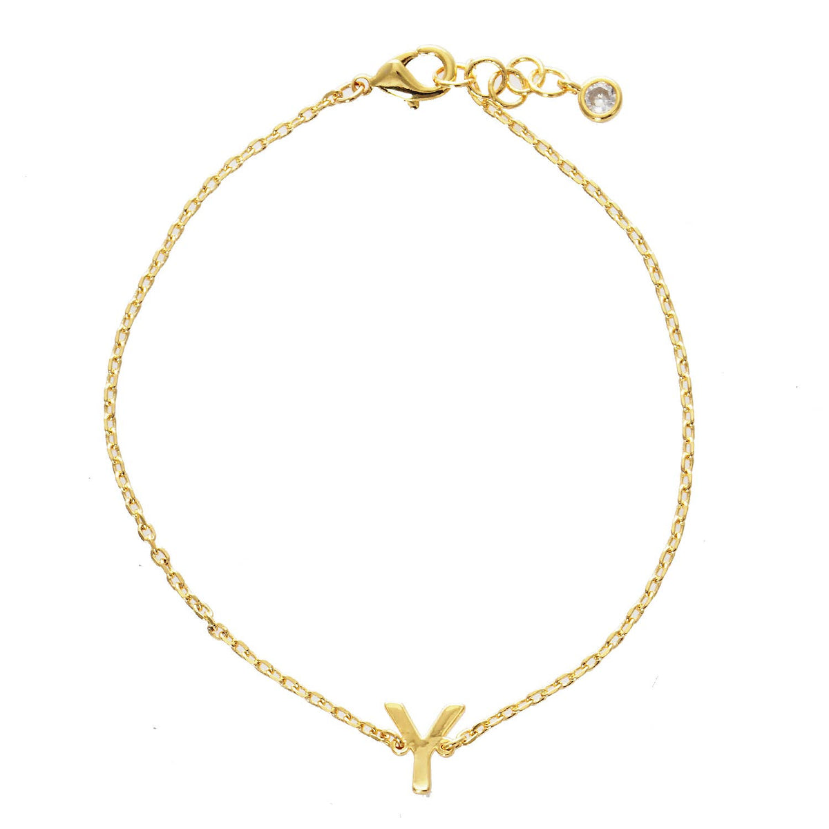 Gold Plated Initial Letter Bracelet