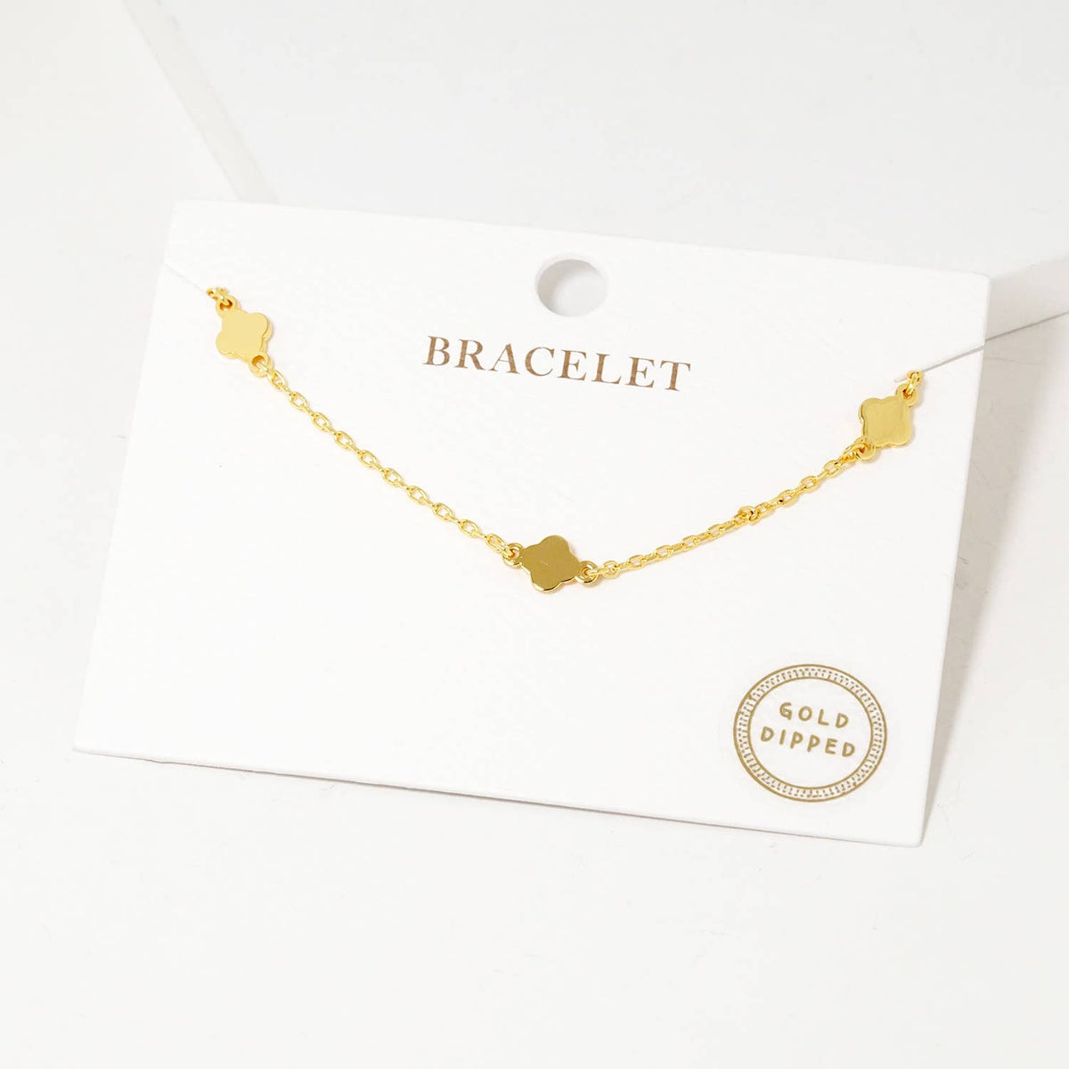 Dainty Clover Charm Adjustable Bracelet
