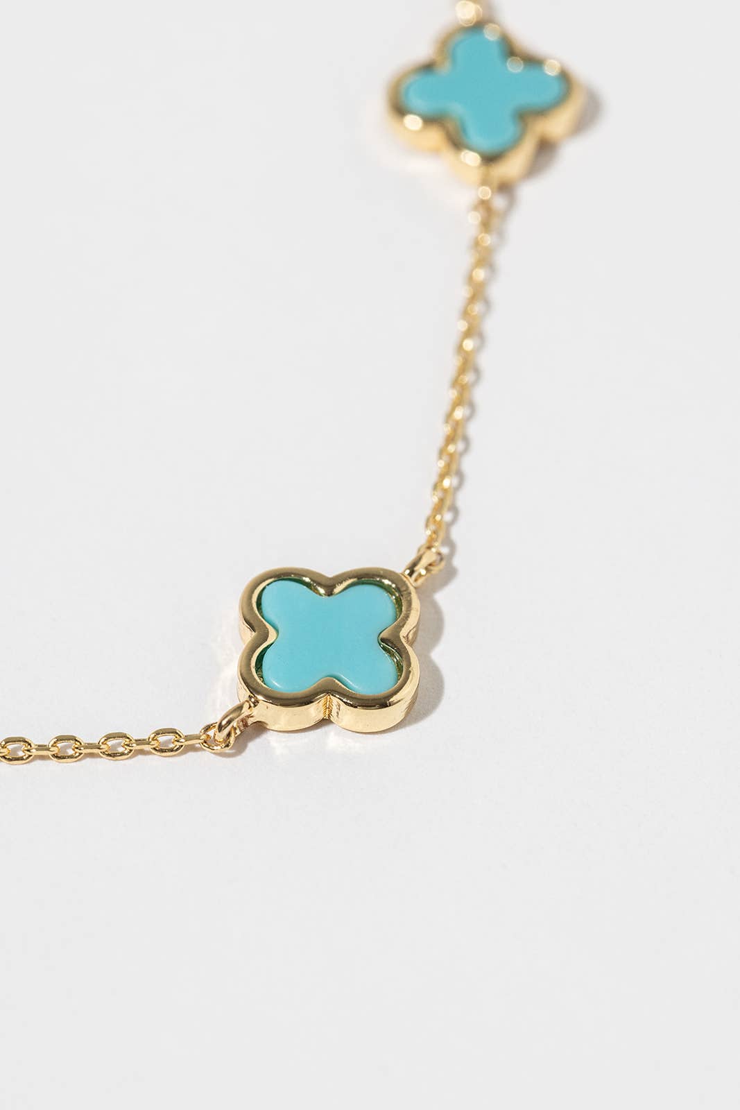 Lucky Charm Four-Leaf Clover Station Anklet - Multiple Color
