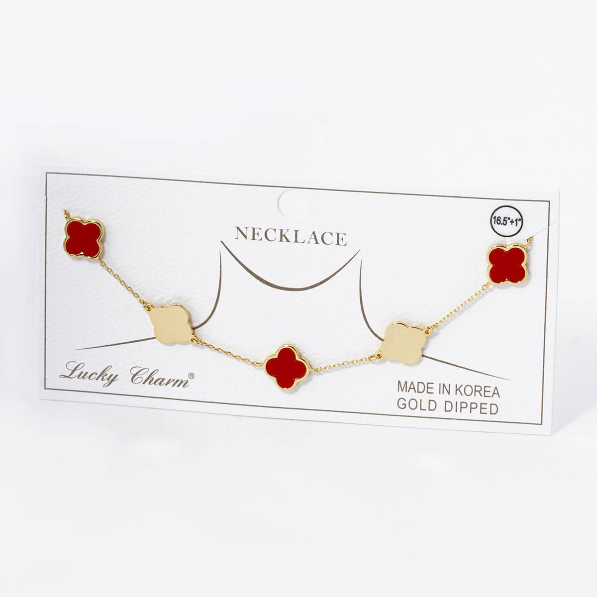 Lucky Clover 5-Motif Station Necklace