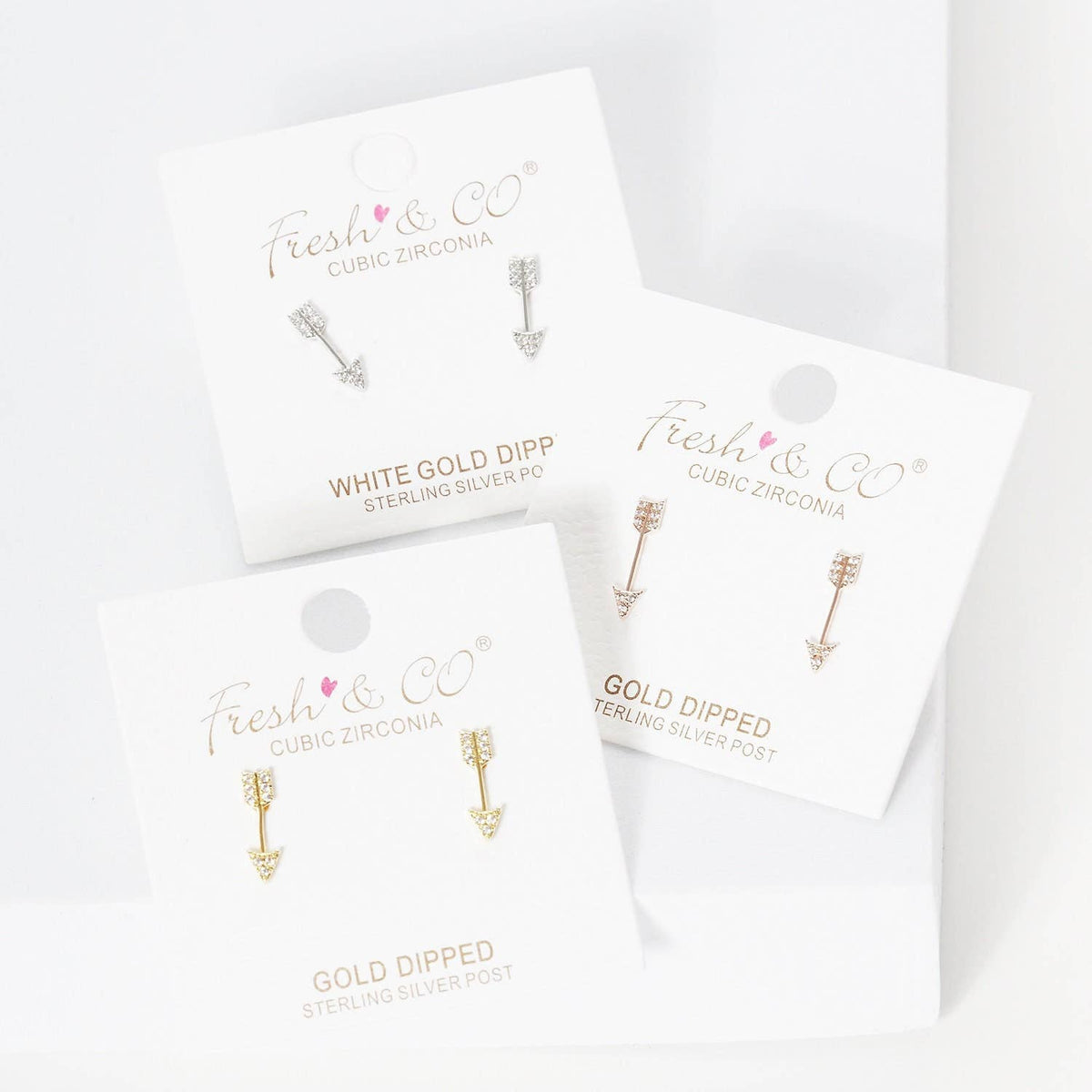 Gold Plated Arrow Stud Earrings