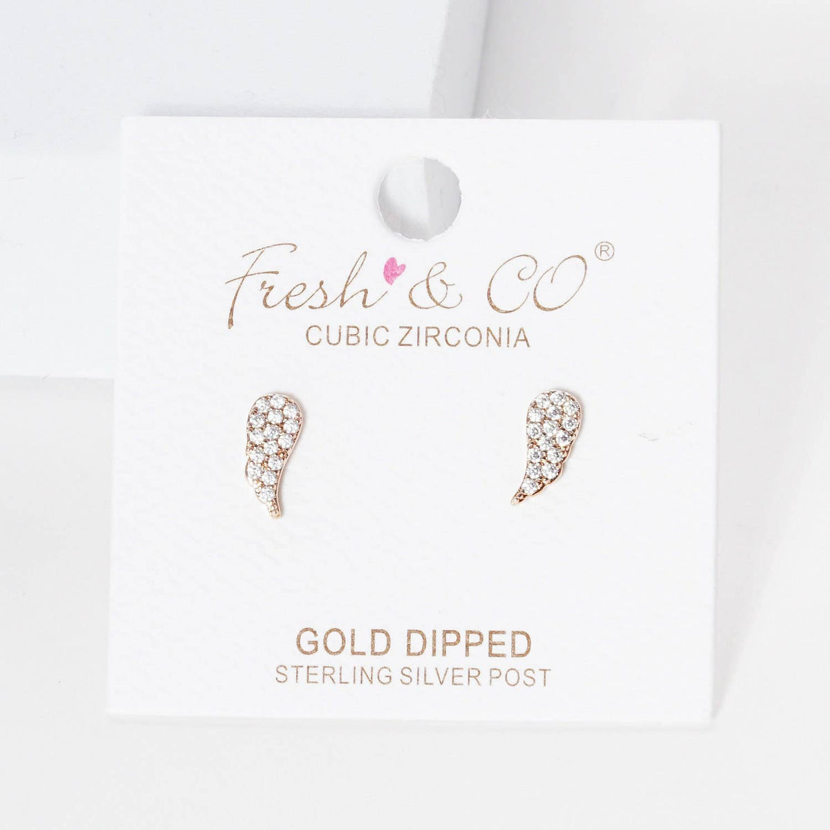 Gold Angel Wing Stud Earrings