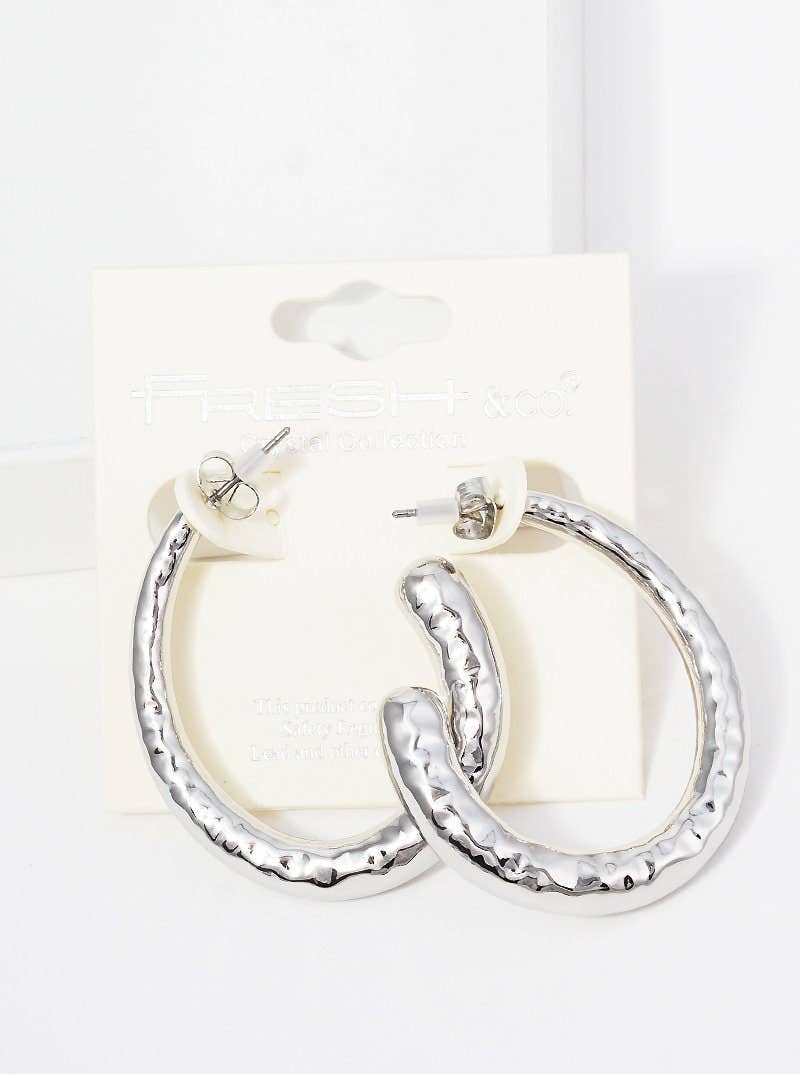 Gold Plated Snake Skin Hoop Earrings