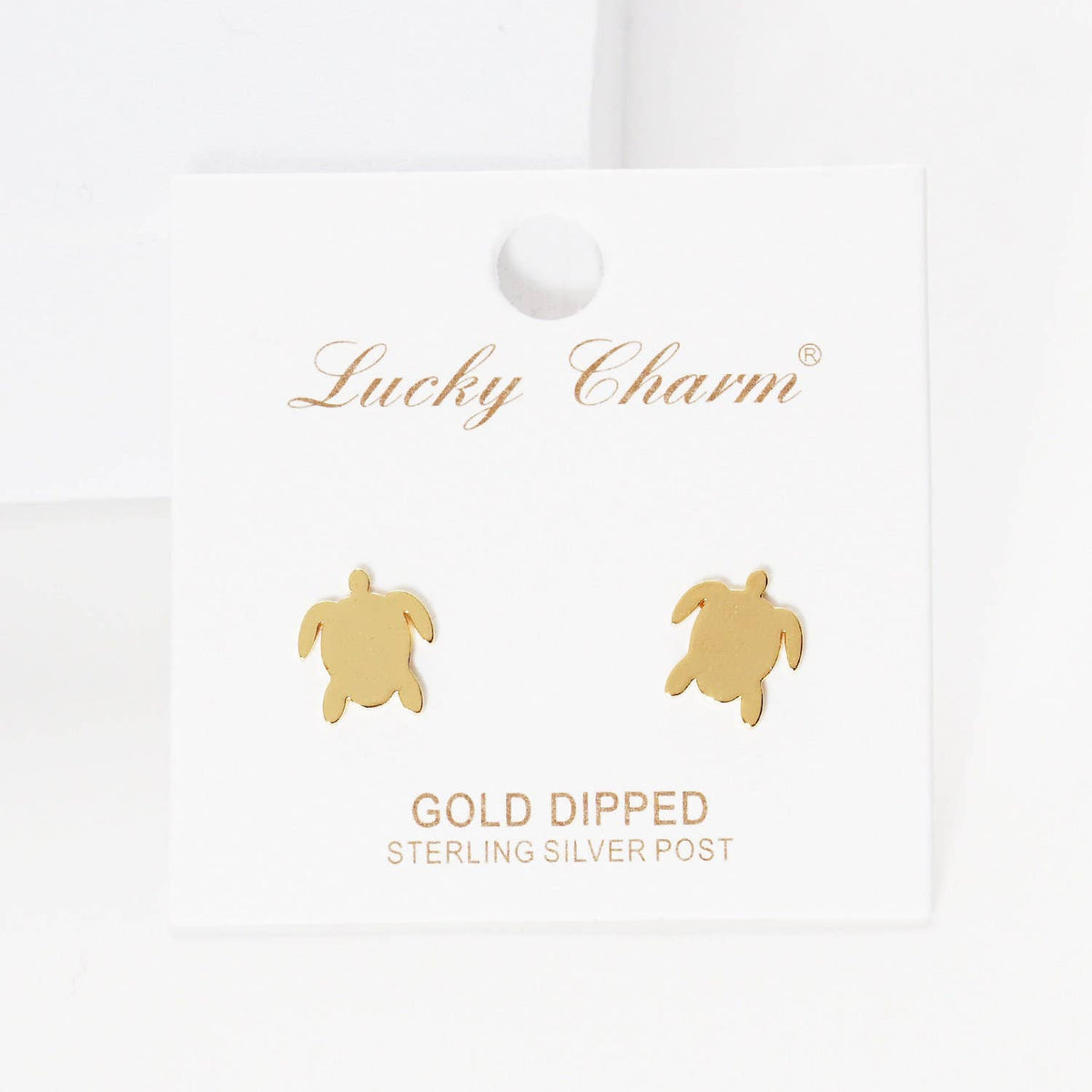 Gold Plated Turtle Stud Earrings
