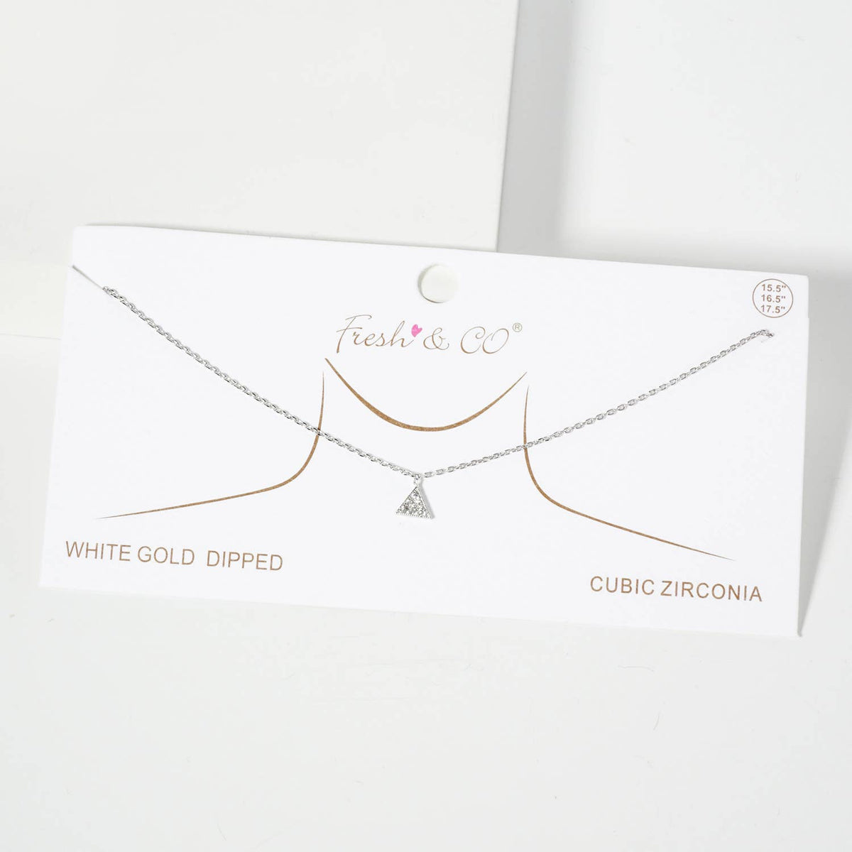 Pave CZ Triangle Pendant Necklace