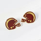 18K Gold Dipped Enamel Football Helmet Game Day Stud Earring